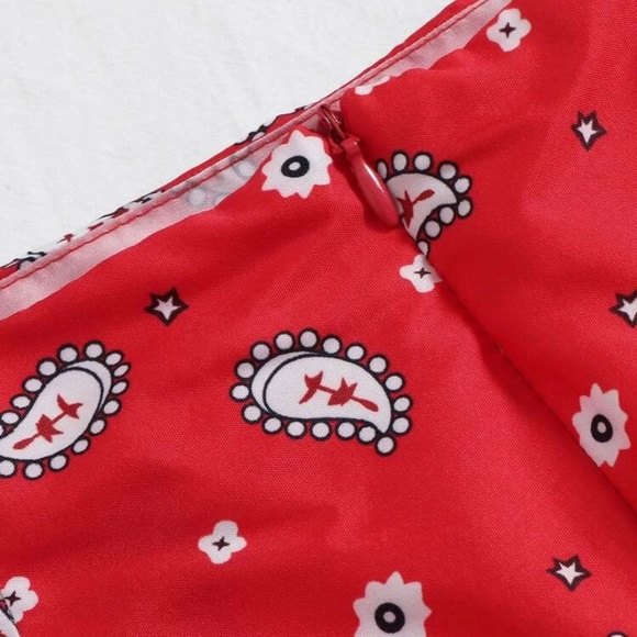 Red Zip Back Boho Paisley Print Skirt - NWT - Picture 3 of 5